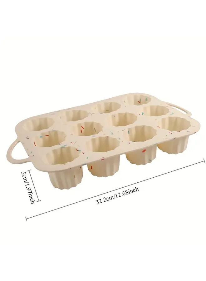 Color Point 12 Cavity Silicone Baking Mold Non Stick Easy Release Food Grade - Image 3